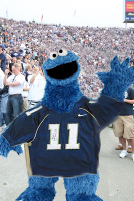 Cookie Monster on an official recruiting trip with BYU.