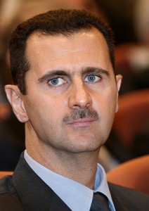 Assad before meeting with President Monson.